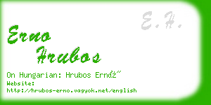 erno hrubos business card